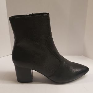 Black pointed toe bootie